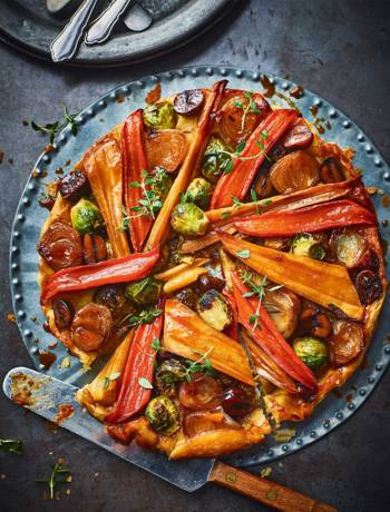 Christmas veggie tarte tatin