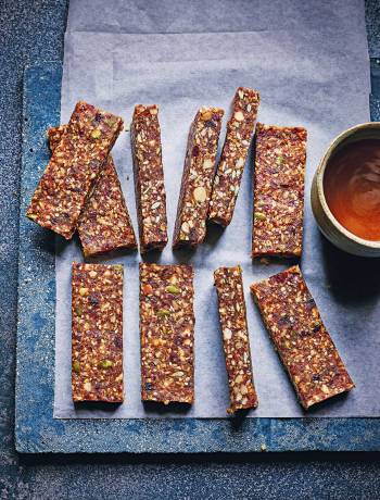 Date, tahini and Brazil nut bars