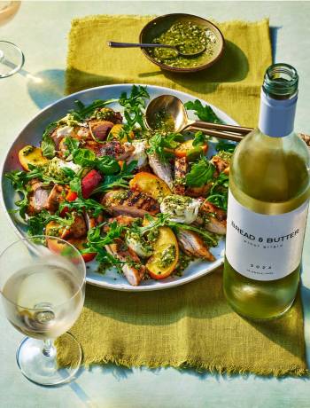 Sponsored: Grilled chicken and peach Caprese salad