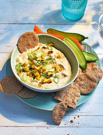 Smoky sweetcorn, tofu and miso dip