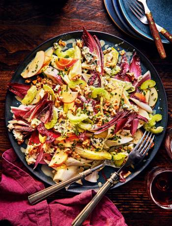Chicory, walnut and roquefort salad