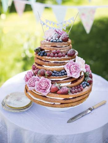 ‘Naked’ Victoria sponge wedding cake 