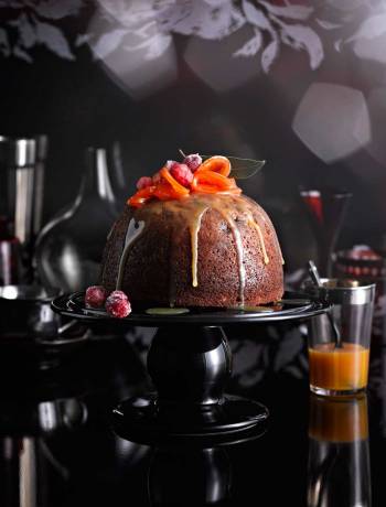 Clementine, date and hazelnut Christmas pudding 