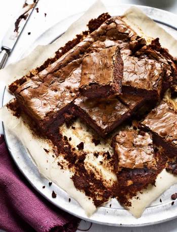 Chocolate, beetroot and prune brownies
