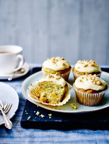 Courgette, orange and hazelnut muffins
