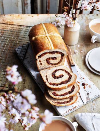 Hot cross bun cinnamon swirl loaf