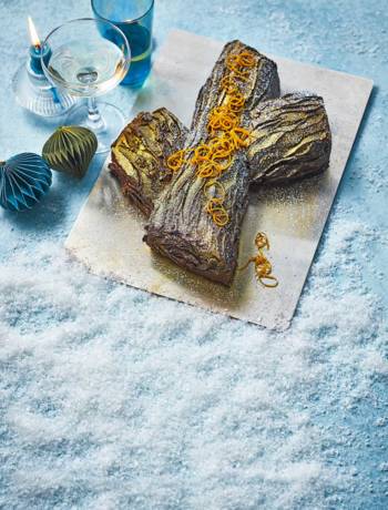 Chocolate orange yule log