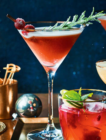 Snow-capped cranberry martini