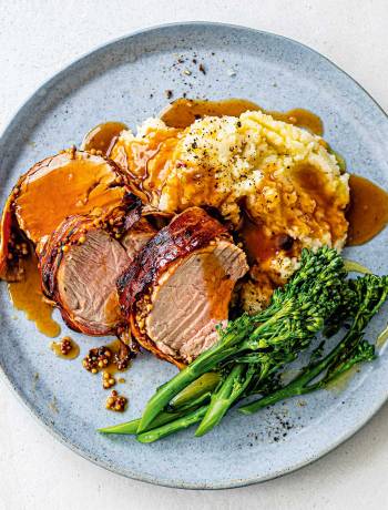 Pancetta pork with celeriac mash