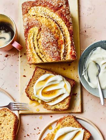 Miso banana bread with sesame sugar