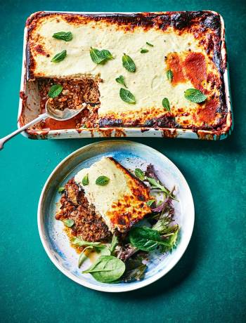 Turkey and lentil moussaka