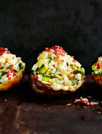 Avocado-stuffed baked potatoes