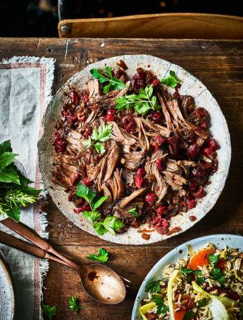 Slow-cooker spiced beef brisket with cranberries