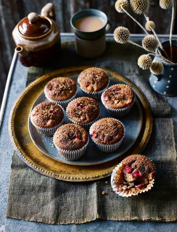 Cranberry, cinnamon and orange muffins