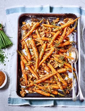 Cajun glazed Carrots with walnuts from California Walnuts
