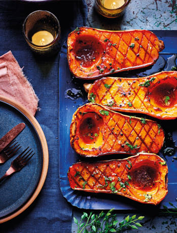 Roasted butternut squash with honey brown butter