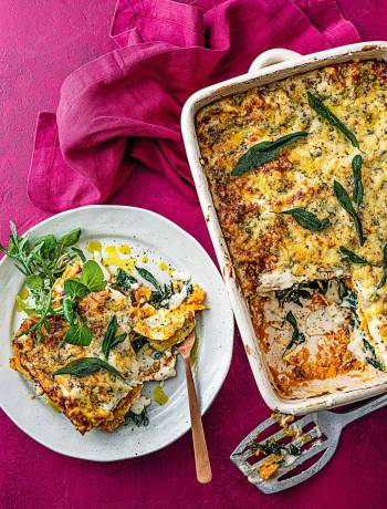 Stilton, butternut and spinach lasagne