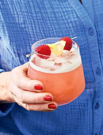 Raspberry bourbon sour