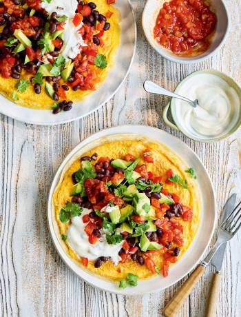 Black bean salsa omelette wraps
