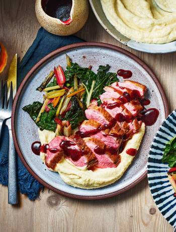 Duck breasts with port, cherry and anise sauce