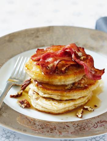 Sponsored: Banana pecan pancakes with crispy bacon 