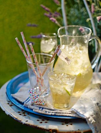 Homemade elderflower cordial