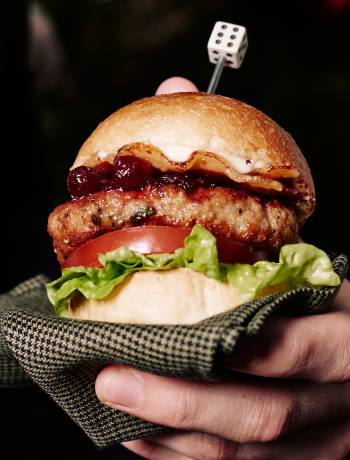 Sage turkey burgers with cranberry sauce