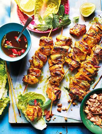 Vietnamese-inspired fish skewers 