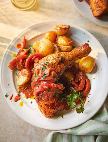 Chicken legs with paprikash sauce