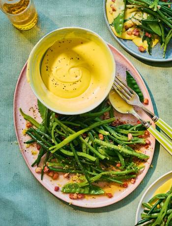 Summer beans with rapeseed hollandaise
