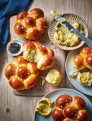 Japanese-style milk buns and seaweed butter