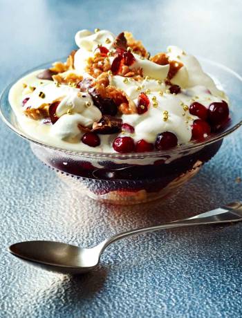 Cheat’s Christmas cranberry trifle
