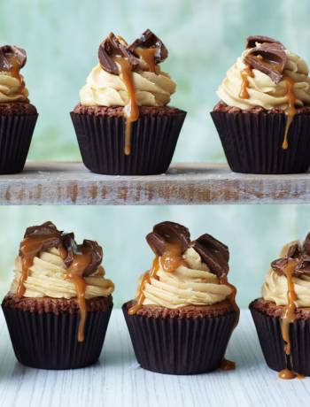 Salted caramel brownie cupcakes