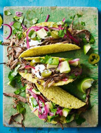 Barbacoa beef brisket tacos