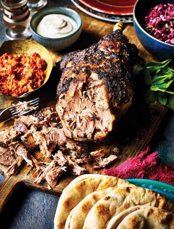 Lamb shawarma and harissa pitta 