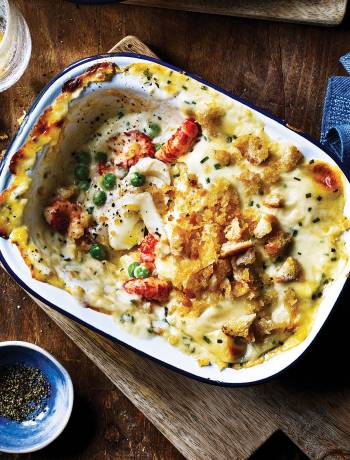 Smoked haddock and crayfish lasagne