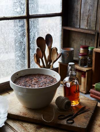 Sticky gingerbread spiced Christmas pudding