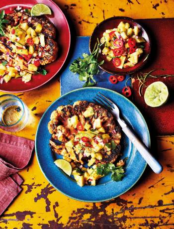 Cajun cauliflower steaks with pineapple salsa