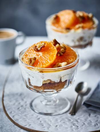 Individual clementine & walnut tiramisu from California Walnuts