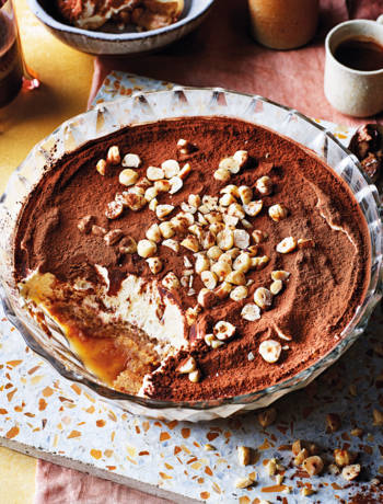 Hazelnut and brandy tiramisu