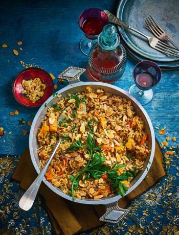 Wholegrain basmati pilaf with almonds