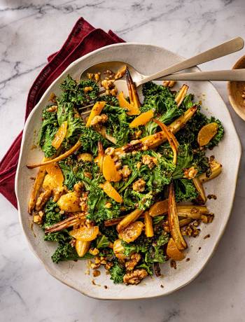 Kale and roasted parsnips