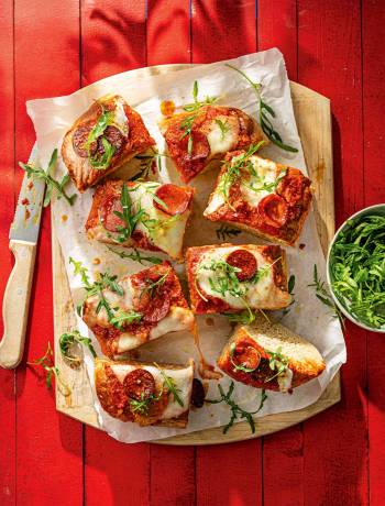Ciabatta pepperoni pizza