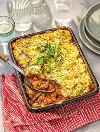 Lamb shank shepherd's pie with herby mash