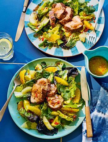Glazed pork and citrus salad