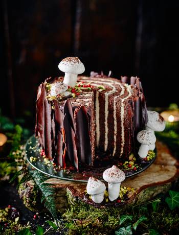 Tree stump cake