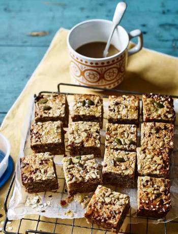 Coconut, banana and date breakfast squares
