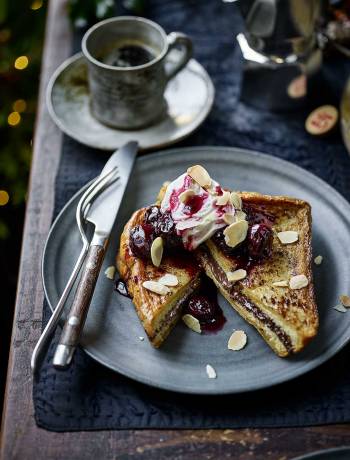 Cherry chocolate French toast