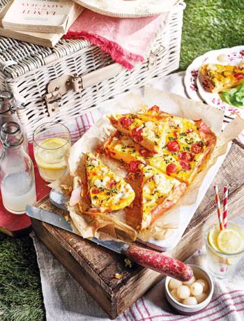 Ploughman's frittata slice