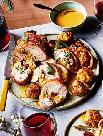 Jewelled stuffed turkey thighs